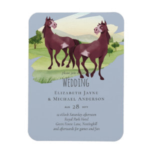 Horse Themed Country Western Rustic Wedding Magnet