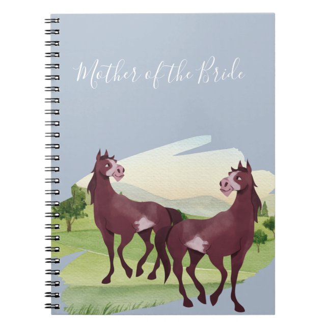 Horse Themed Country Western Rustic Wedding Notebook (Front)