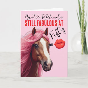 Horse Themed Fabulous at 50 Birthday Card