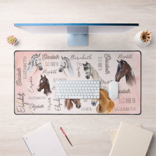 Horse themed gifts personalized name  desk mat