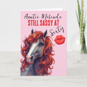 Horse Themed Sassy at 60 Birthday Card