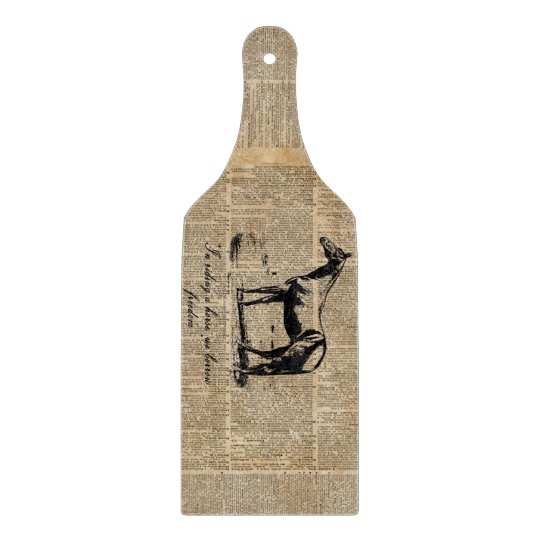 Horse Themed Vintage Glass Chopping Board 6" x 7"