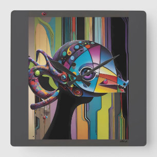 Horse Thief Square Wall Clock