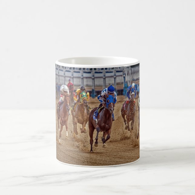 Horse Thoroughbred Racing First Turn Mug (Center)