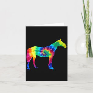 Horse Tie Dye Vintage Hippie Riding Rider Horses Card
