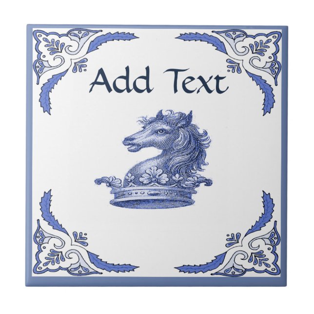 HORSE Tile, Dutch Look, Personalise Tile (Front)