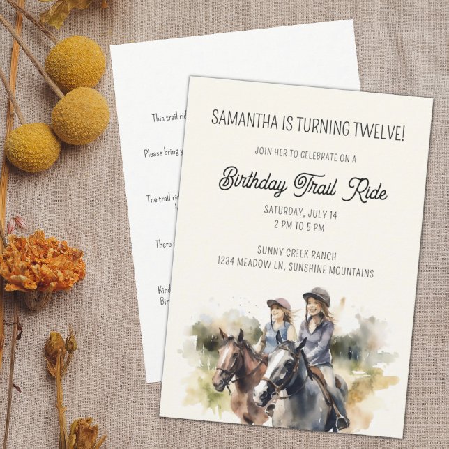 Horse Trail Ride Equestrian Birthday Party Invitation (Creator Uploaded)