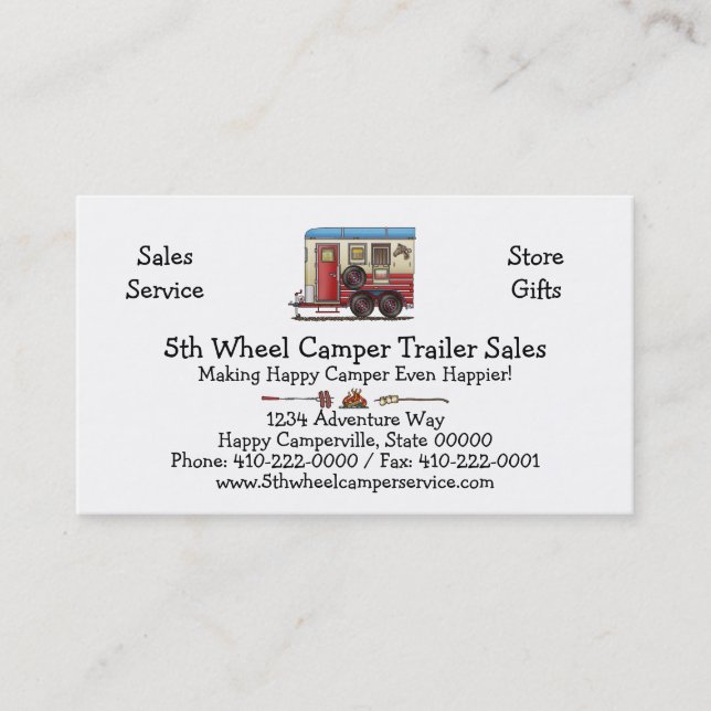 Horse Trailer Camper Business Card (Front)