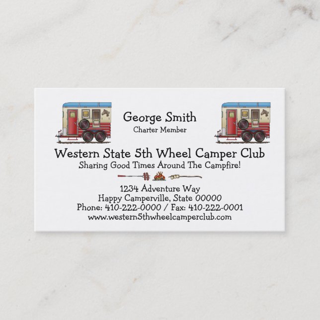 Horse Trailer Camper Business Card (Front)