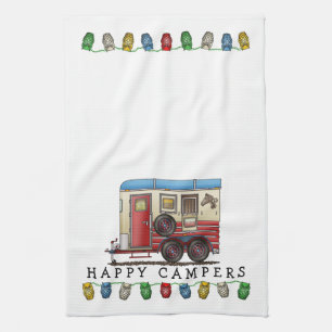 Horse Trailer Camper Tea Towel