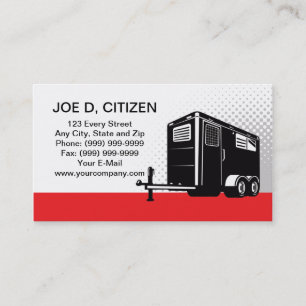 horse trailer hire sales business card