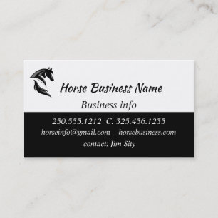 Horse Trainer, Boarding Stables, Riding Lessons   Business Card