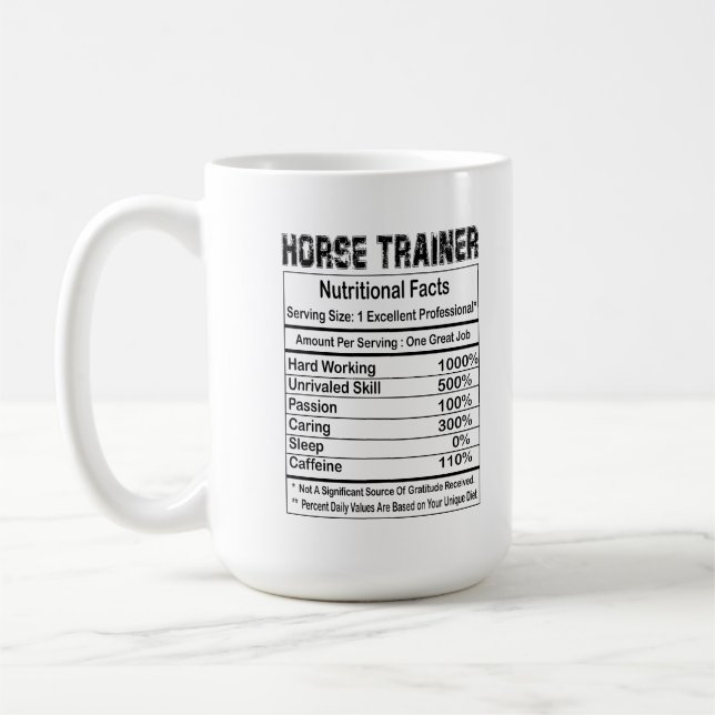 Horse Trainer Nutritional Facts 11oz Mug (Left)