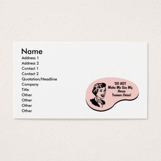 Horse Trainer Voice Business Card
