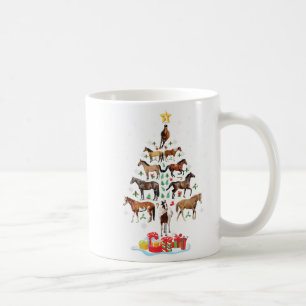 Horse Tree Christmas Horses Xmas For Women Girls Coffee Mug