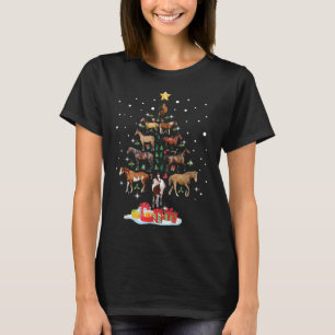 Horse Tree Christmas Horses Xmas Tee Gifts For Wom