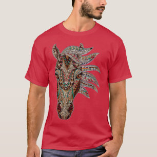 Horse Tribal Abstract Art Native American Geometri T-Shirt