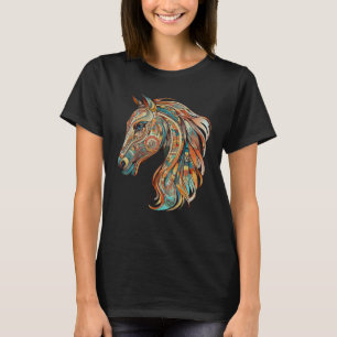 Horse Tribal Abstract Native American Geometric Ho T-Shirt