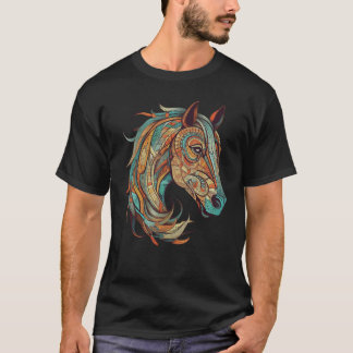 Horse Tribal Abstract Native American Geometric Ho T-Shirt