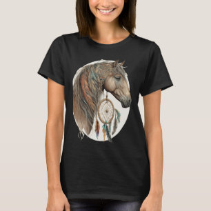 Horse Tribal Watercolor Horse Dream Catcher T-Shirt