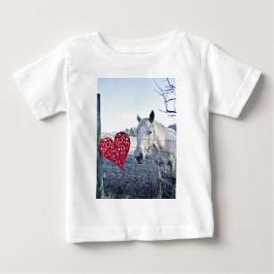 HORSE Valentine heart Baby T-Shirt