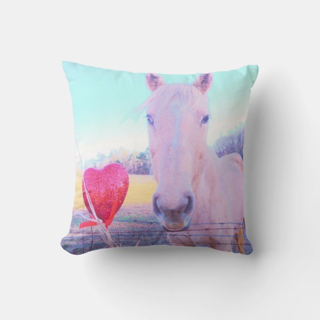 Horse Valentine Heart Cushion (Front)