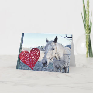 HORSE Valentine heart Holiday Card