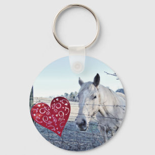 HORSE Valentine heart Key Ring