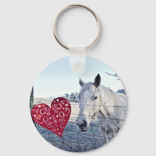 HORSE Valentine heart Key Ring (Front)