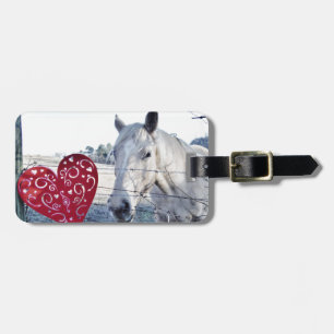 HORSE Valentine heart Luggage Tag