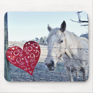 HORSE Valentine heart Mouse Mat