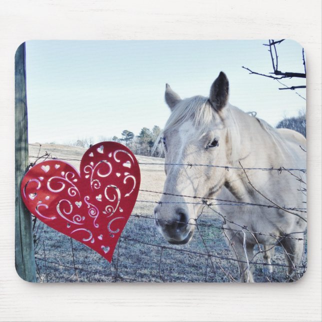 HORSE Valentine heart Mouse Mat (Front)