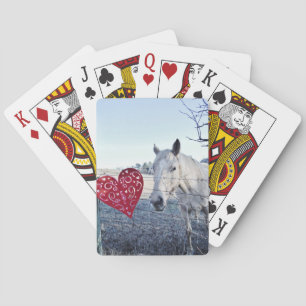 HORSE Valentine heart Playing Cards