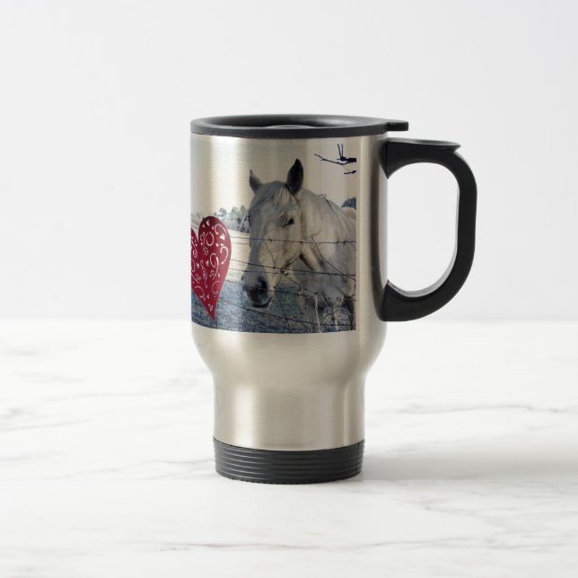 HORSE Valentine heart Travel Mug (Right)
