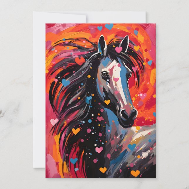 Horse Valentine's day  Holiday Card (Front)