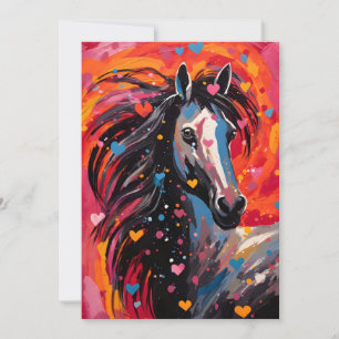 Horse Valentine's day Holiday Card