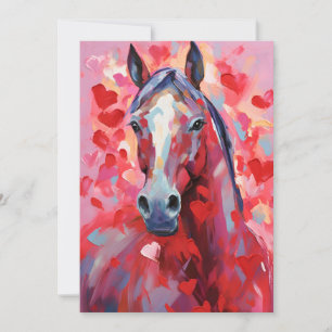 Horse Valentine's Day  Holiday Card