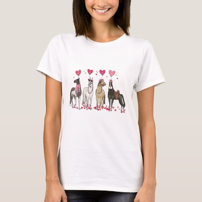 Horse Valentines Day Horse Cowgirl Howdy Western T-Shirt (Front)