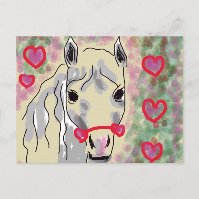 Horse valentines holiday postcard (Front)