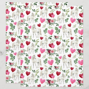 Horse Valentines Scrapbook Paper