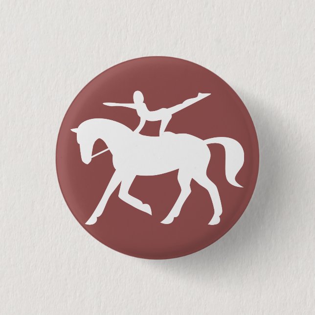 horse vaulting icon 3 cm round badge (Front)