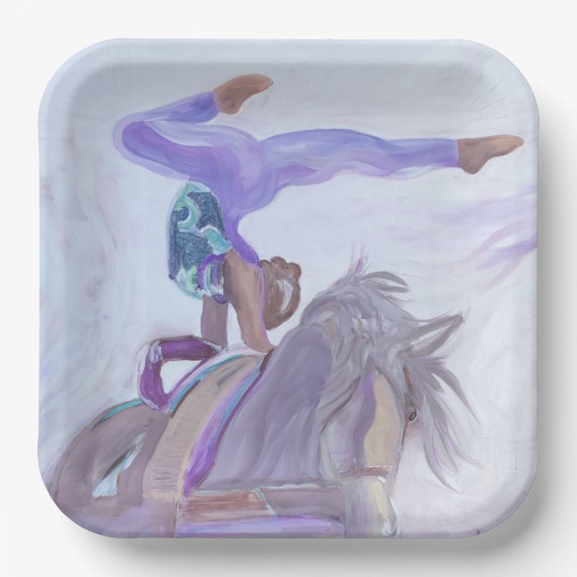 Horse Vaulting  Paper Plate (Front)