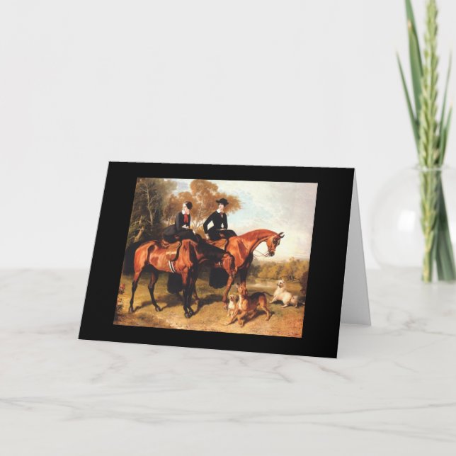 Horse Vintage Greeting Card (Front)