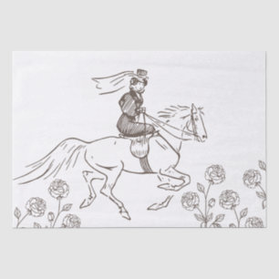 Horse Vintage Lady Riding Sidesaddle Decoupage  Tissue Paper