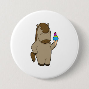 Horse Waffle ice cream 7.5 Cm Round Badge