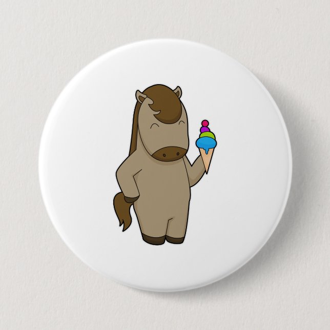 Horse Waffle ice cream 7.5 Cm Round Badge (Front)