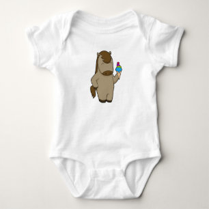Horse Waffle ice cream Baby Bodysuit