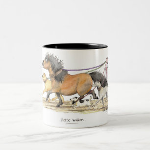 'Horse Walker' Mug. Two-Tone Coffee Mug
