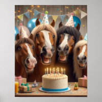 Horse Wall Art, Horse Birthday Party, Funny Horse 