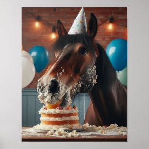 Horse Wall Art, Horse Birthday Party, Funny Horse Poster